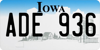 IA license plate ADE936