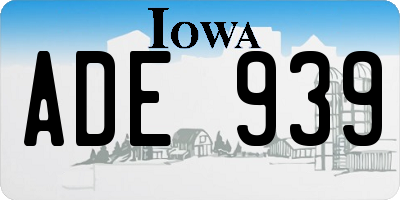 IA license plate ADE939