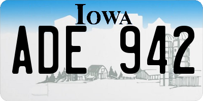 IA license plate ADE942