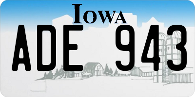 IA license plate ADE943