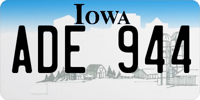 IA license plate ADE944