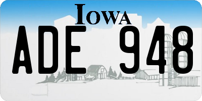 IA license plate ADE948