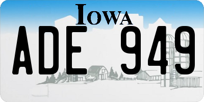 IA license plate ADE949
