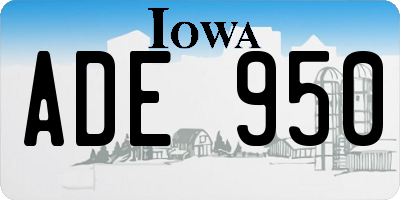 IA license plate ADE950