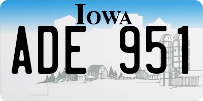 IA license plate ADE951