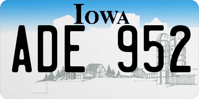 IA license plate ADE952
