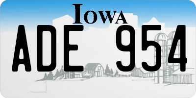IA license plate ADE954