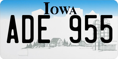 IA license plate ADE955