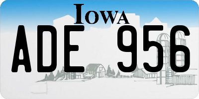 IA license plate ADE956