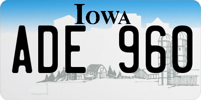 IA license plate ADE960