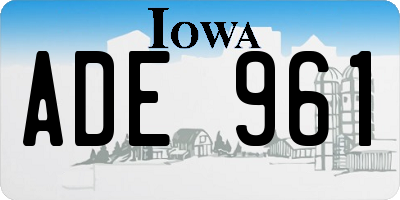 IA license plate ADE961