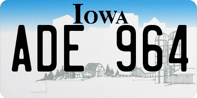 IA license plate ADE964