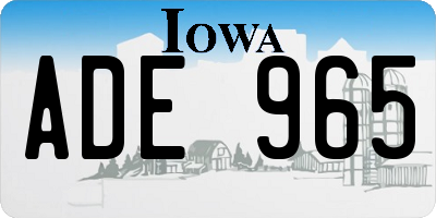 IA license plate ADE965