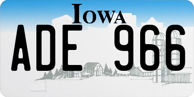 IA license plate ADE966