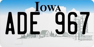 IA license plate ADE967