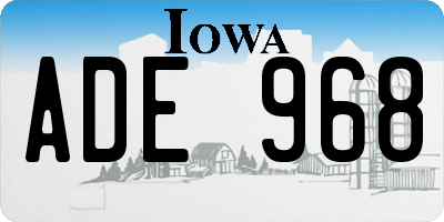 IA license plate ADE968