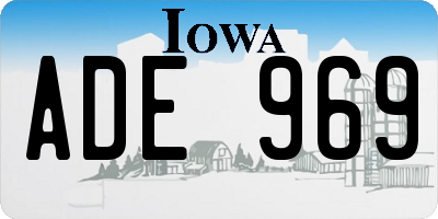 IA license plate ADE969
