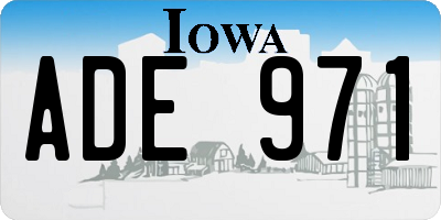 IA license plate ADE971