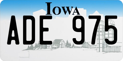 IA license plate ADE975