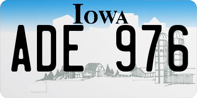 IA license plate ADE976