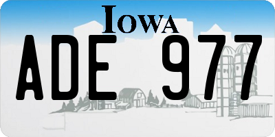 IA license plate ADE977