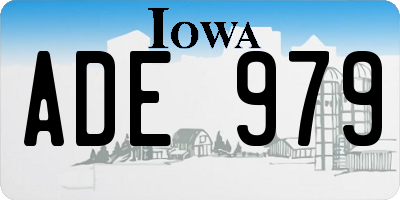 IA license plate ADE979