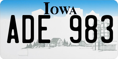 IA license plate ADE983