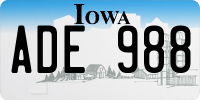 IA license plate ADE988