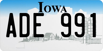 IA license plate ADE991