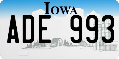 IA license plate ADE993