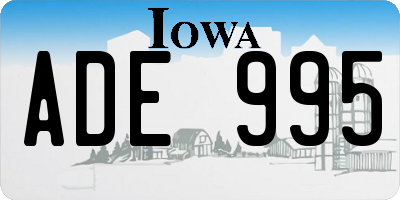 IA license plate ADE995