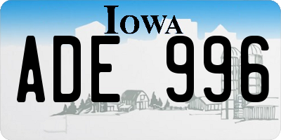 IA license plate ADE996