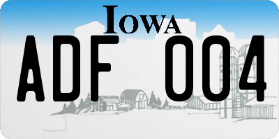 IA license plate ADF004