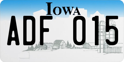 IA license plate ADF015