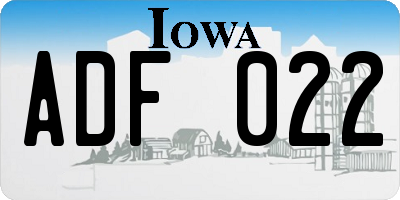 IA license plate ADF022