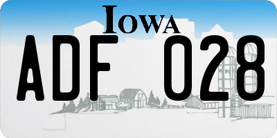 IA license plate ADF028