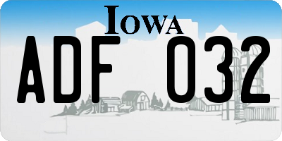 IA license plate ADF032