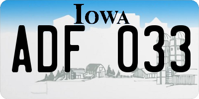 IA license plate ADF033