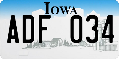 IA license plate ADF034