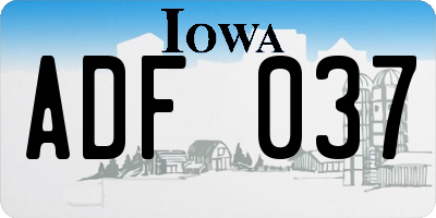 IA license plate ADF037