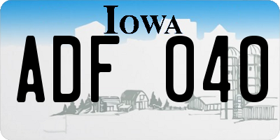 IA license plate ADF040