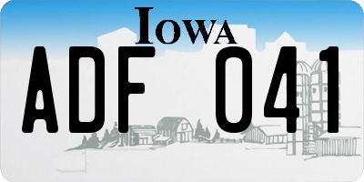 IA license plate ADF041