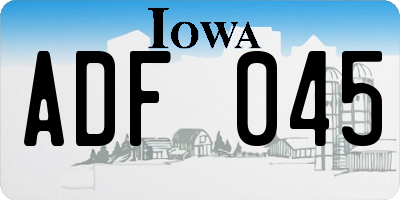 IA license plate ADF045