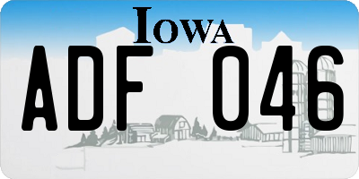 IA license plate ADF046