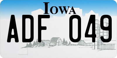 IA license plate ADF049