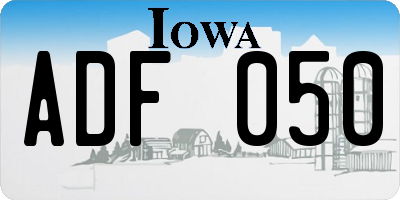 IA license plate ADF050