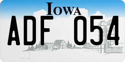 IA license plate ADF054