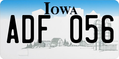 IA license plate ADF056