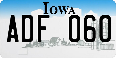 IA license plate ADF060