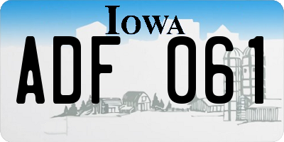 IA license plate ADF061